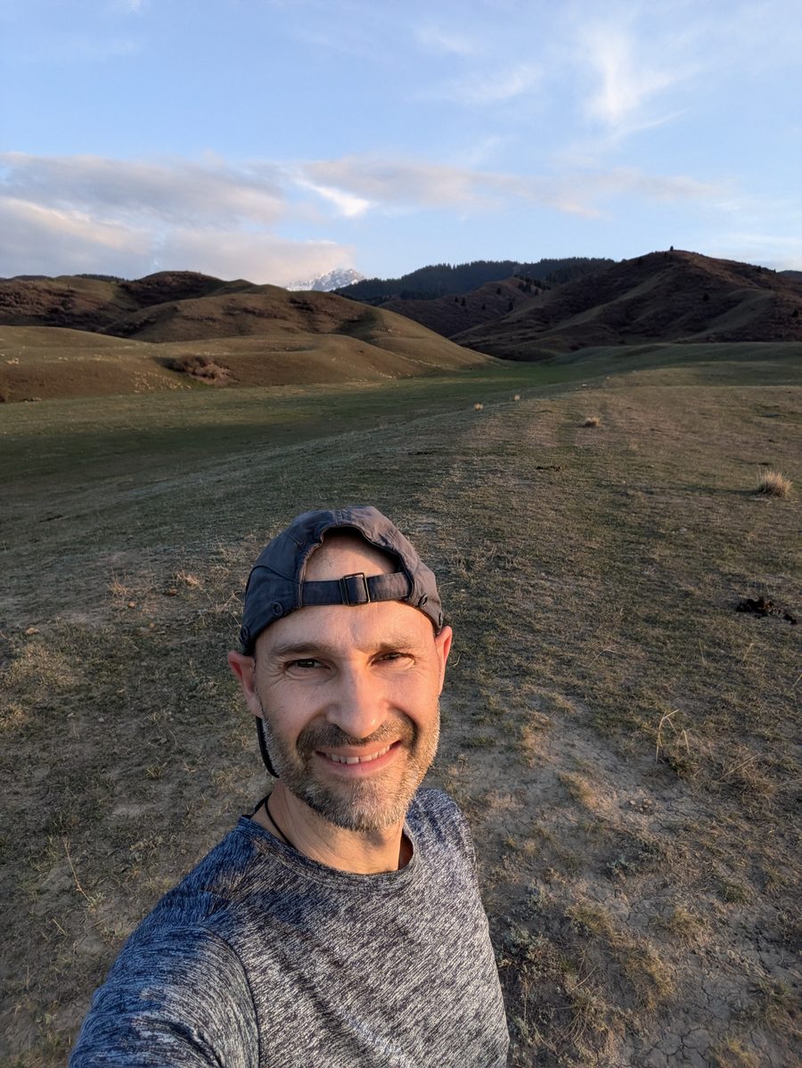 Guide in the Kazakh landscape