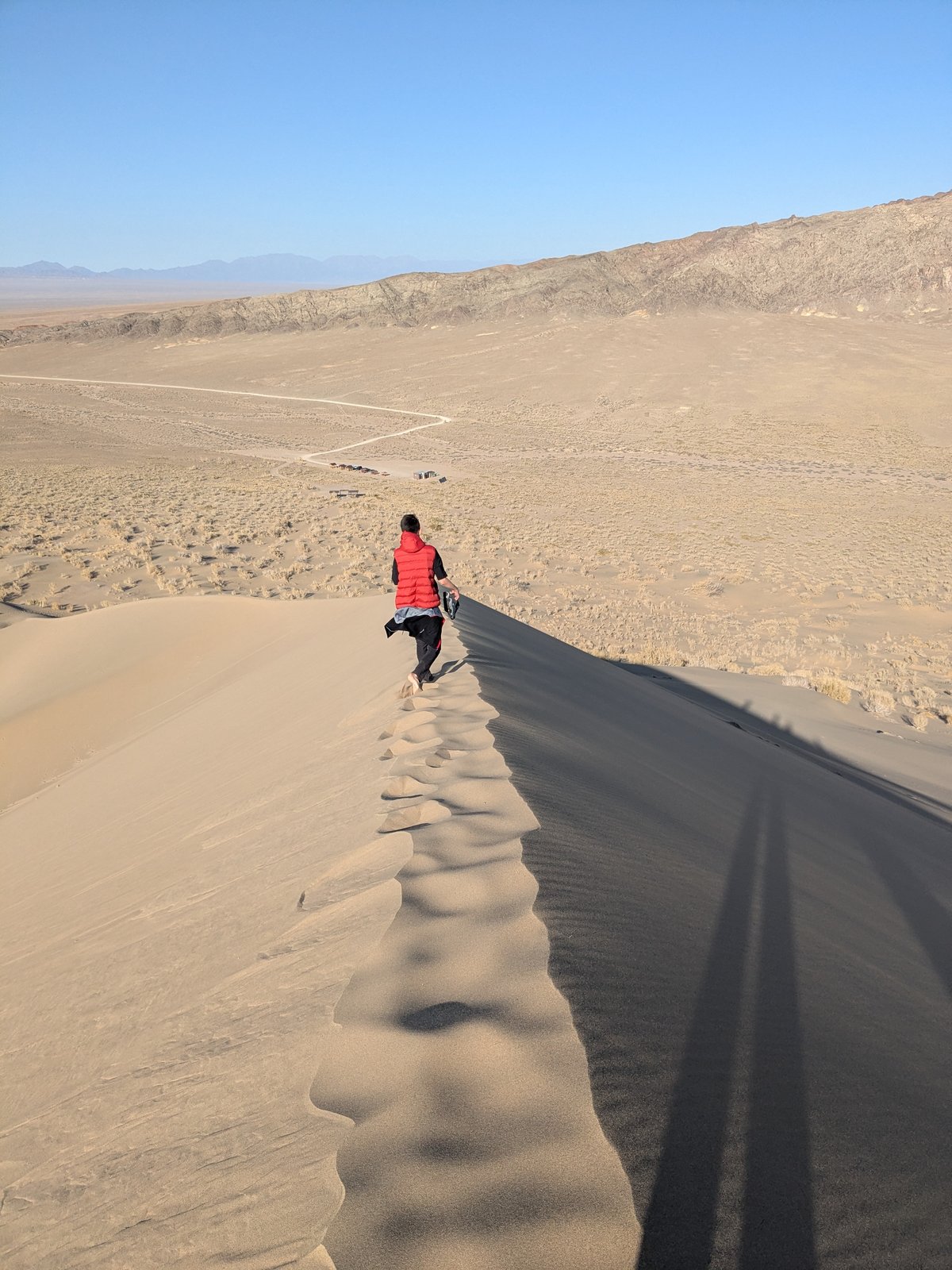 Walking the Singing Dune ridge at Altyn-Emel National Park — private day tour from Almaty, Kazakhstan