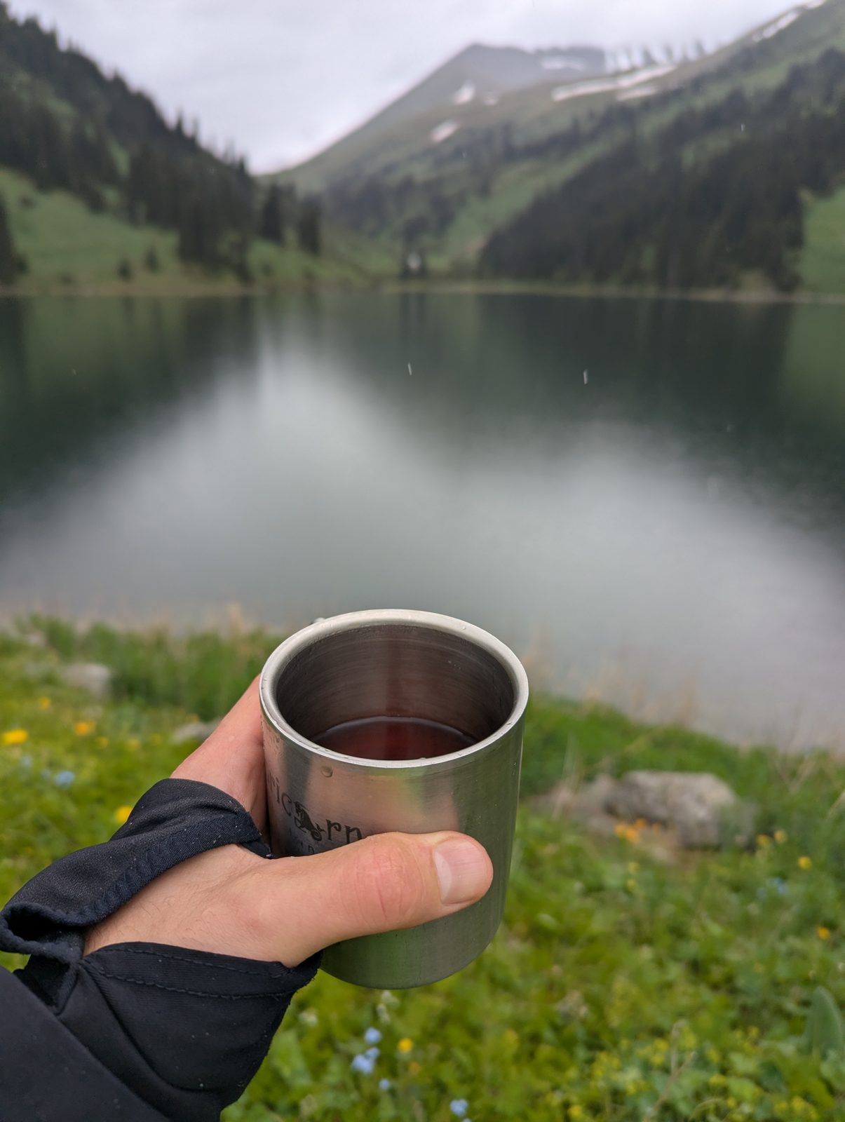 Tea boiling on a campfire at Kolsai during an ArnaJol guided trip